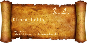 Kirrer Leila névjegykártya